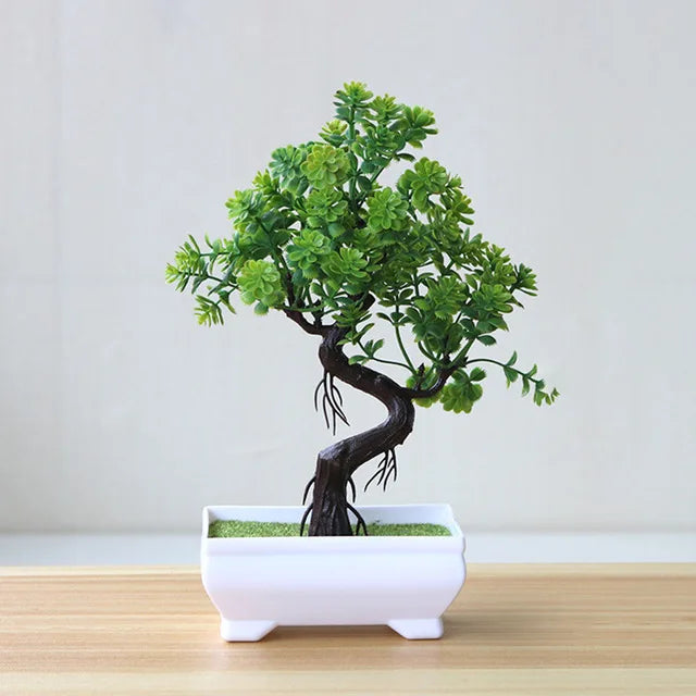 bonsaï plantes artificielles vertes décoration fête mariage et bureau - vue 14 sur 14