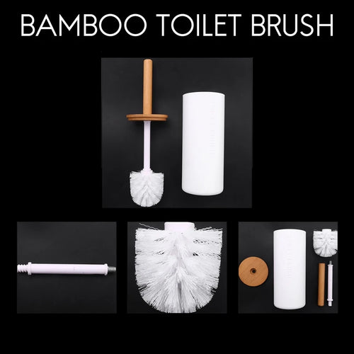 ensemble brosse de toilette en bambou avec accessoires élégants - vue 5 sur 6