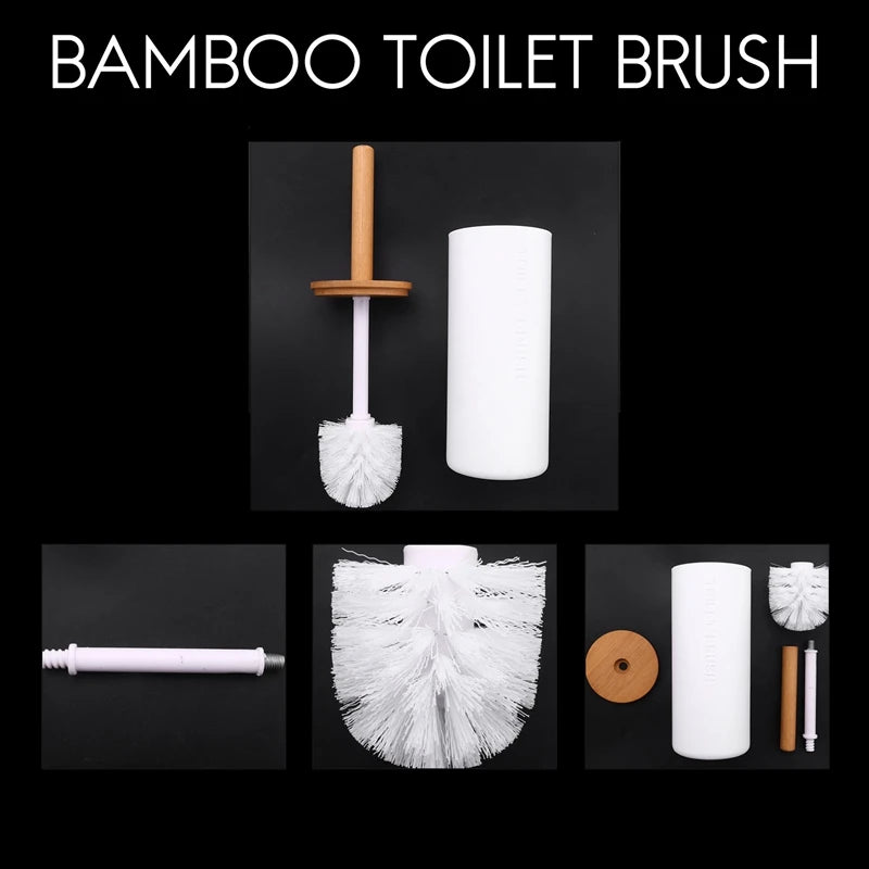 ensemble brosse de toilette en bambou avec accessoires élégants - vue 5 sur 6