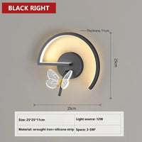 applique murale led moderne en forme de papillon décoratif intérieur