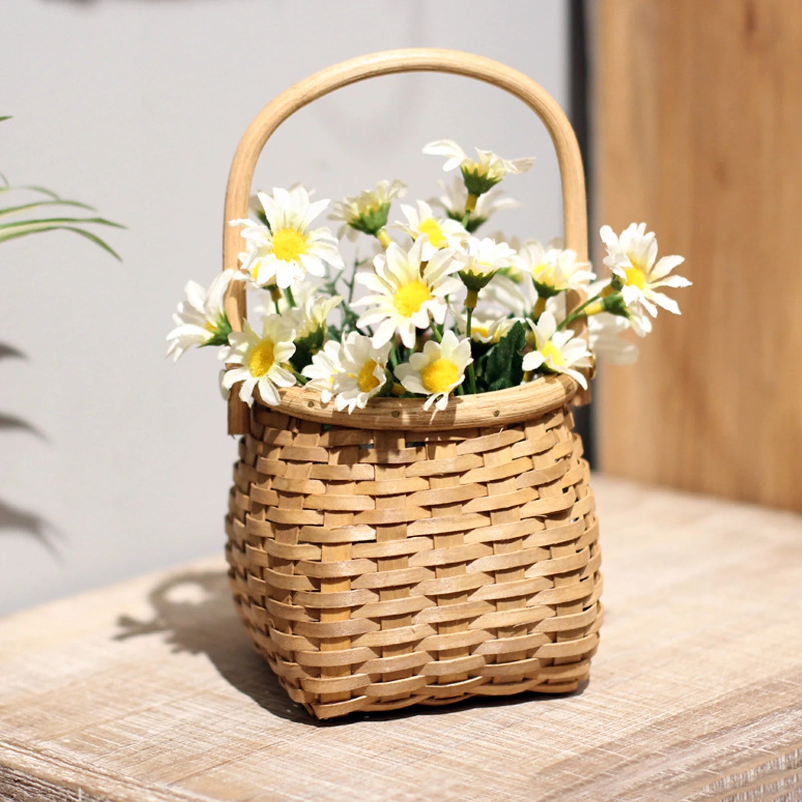panier en copeaux de bois tressés pour fête des enseignants et fête des mères - vue 3 sur 7