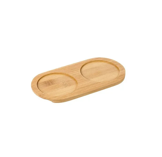 ensemble d'accessoires de salle de bain en céramique et bambou - vue 11 sur 16