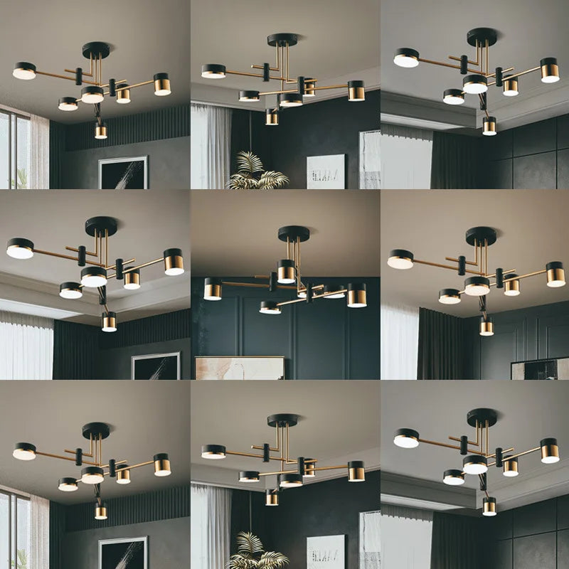 2024 LED Chandelier Lighting Modern Living Room Kitchen Decoration Indoor Metal Hanging Light Fixtures For Drawing Room - vue 5 sur 12