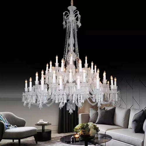 lustre moderne en cristal et chrome pour éclairage élégant - vue 2 sur 12