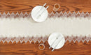 Chemin de table lin brodé style dentelle classique élégante