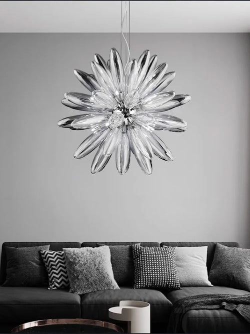 lustre en verre à grand globe avec quincaillerie élégante - vue 4 sur 12