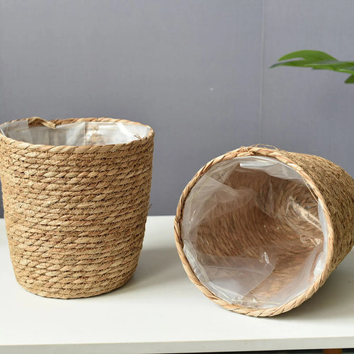 doublures en rotin pour paniers à plantes et décoration jardin - vue 4 sur 12