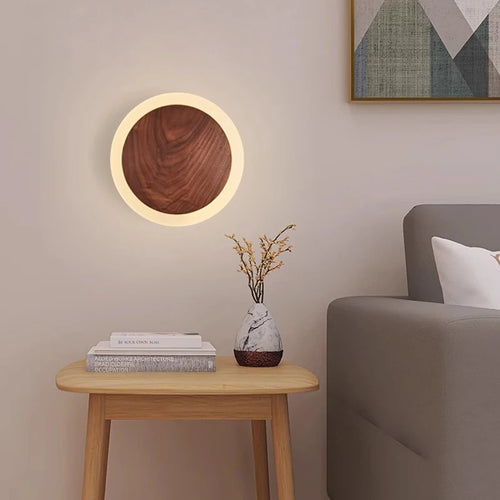 Applique murale LED nordique en noyer - vue 3 sur 8