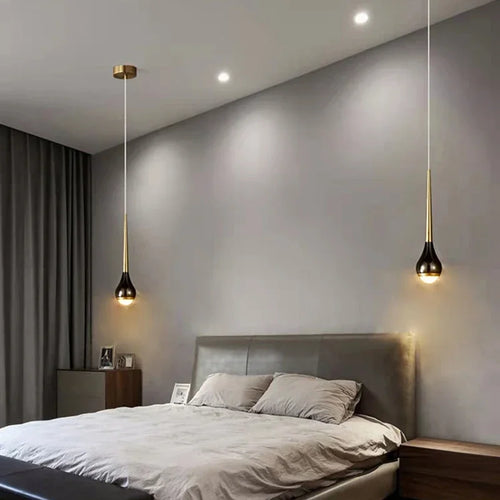 Lamp Minimalist Design Modern Pendant Light, LED Pendant Lighting For Bedroom Living Room Bathroom, Restaurant Single Hanging - vue 3 sur 7