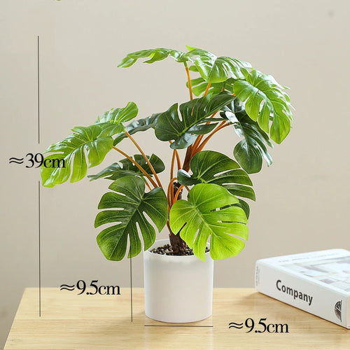 plante artificielle en pot bambou monstera pour décor bureau et maison - vue 5 sur 14