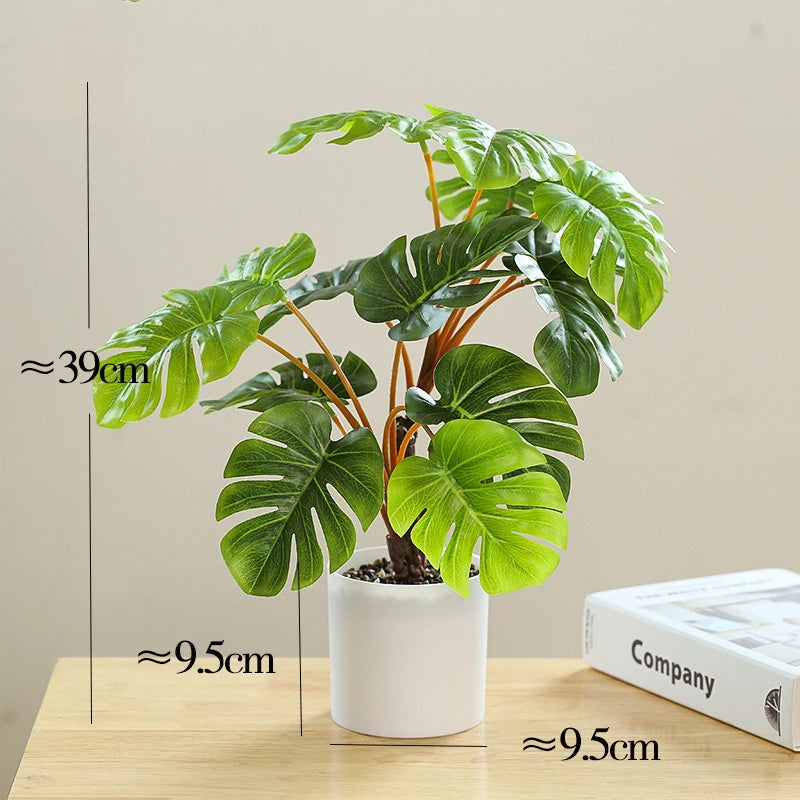 plante artificielle en pot bambou monstera pour décor bureau et maison - vue 4 sur 14