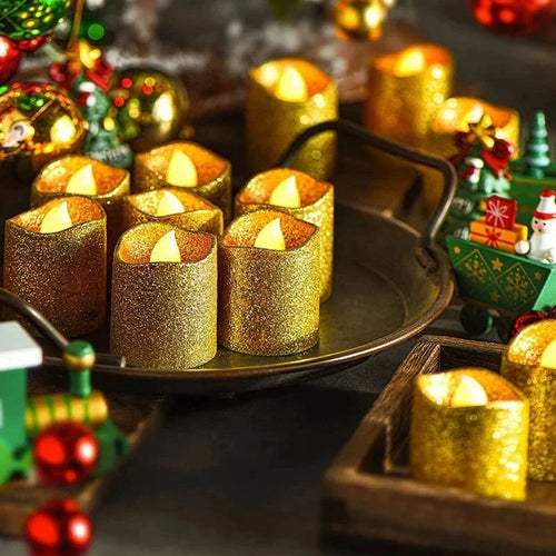 lot de 3 ou 12 bougies led pour anniversaires mariages et décorations intérieures - vue 2 sur 10