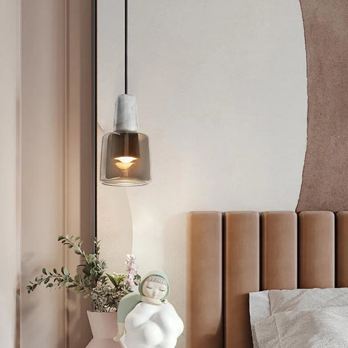lustre en marbre naturel style nordique pour bar et salon - vue 2 sur 7