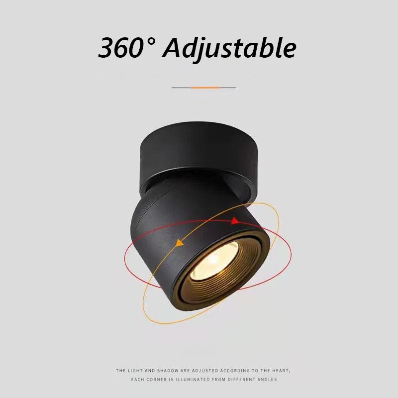 spot led brilm moderne intérieur aluminium downlight réglable 360° - vue 3 sur 11