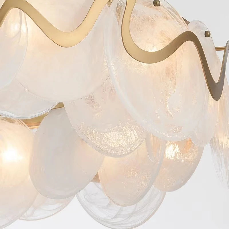 lustre moderne en verre doré pour décoration élégante - vue 5 sur 12