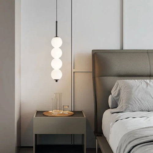 Suspension en verre nordique LED cuivre vent gourde 3-8 tête chevet suspendu décor lampe pour étude chambre salon éclairage - vue 4 sur 14