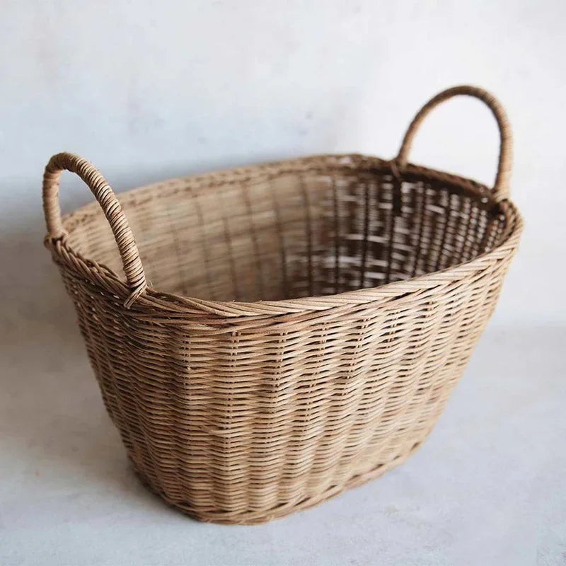 panier à linge en rotin naturel multifonction pour rangement et organisation - vue 4 sur 7