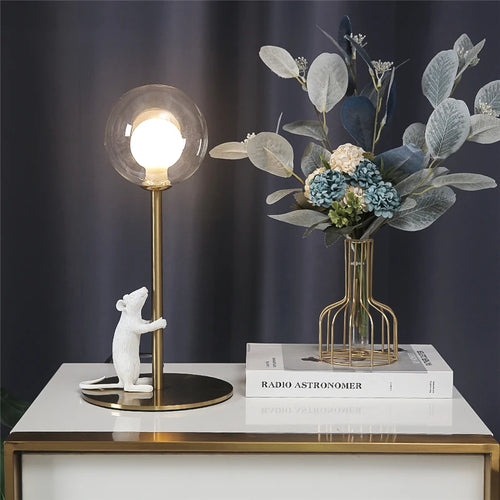 lampadaire moderne souris en résine lampe à LED décoration créative - vue 5 sur 8