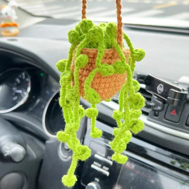 crochet suspendu créatif pour décoration de voiture plante en pot - vue 8 sur 34