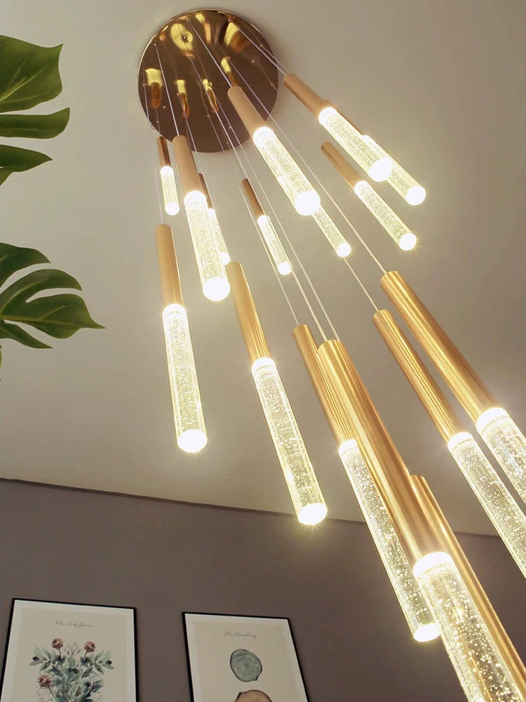 lustre en cristal moderne pour éclairage intérieur minimaliste - vue 3 sur 15