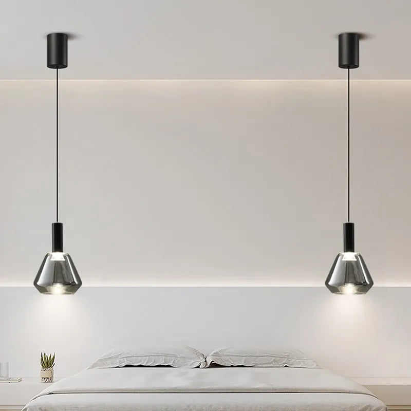 Lampes en verre multicolores en fer - vue 4 sur 10