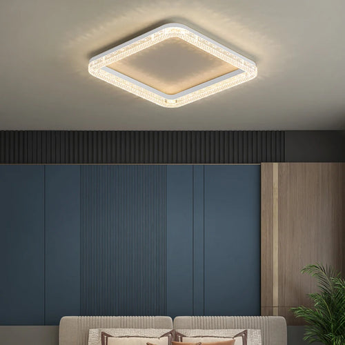 lustre led anneau plafonnier décoration maison luminaire - vue 4 sur 10