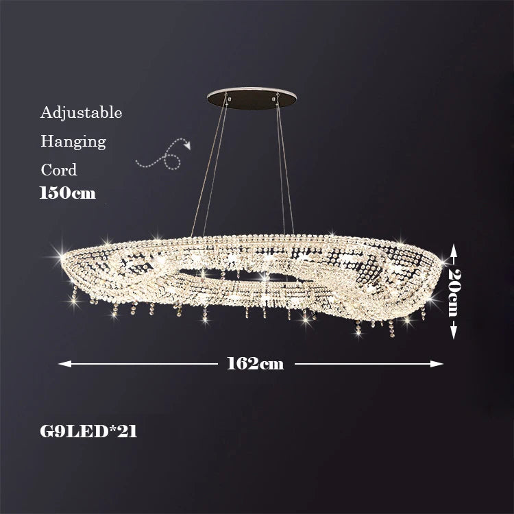 lustre créatif élégant en cristal transparent pour intérieur - vue 9 sur 10