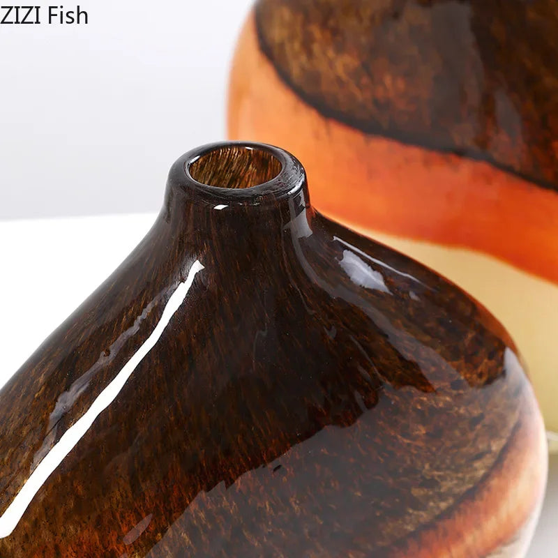 vase en verre dégradé pour fleurs décoration florale artistique - vue 8 sur 9
