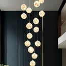 lustre moderne en colimaçon avec éclairage led et boule de cristal