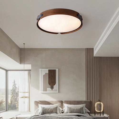 plafonnier moderne en bois avec télécommande pour décoration intérieure - vue 2 sur 12