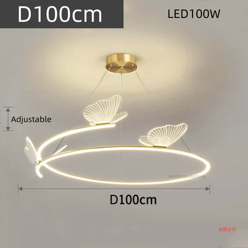 Lustre design LED rond en forme de papillon - vue 9 sur 9