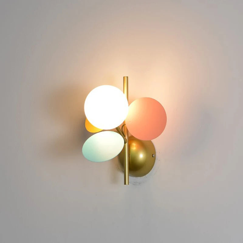 applique murale nordique macaron en fer décorative led pour enfant - vue 1 sur 12