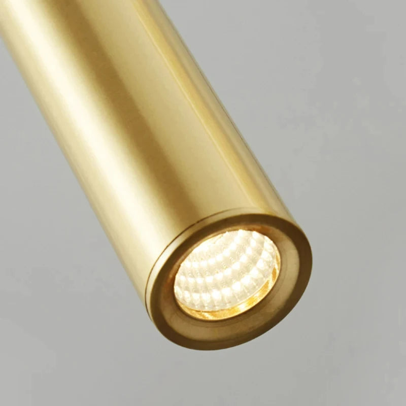 lustre led moderne en cuivre pour hôtel fil réglable - vue 6 sur 8