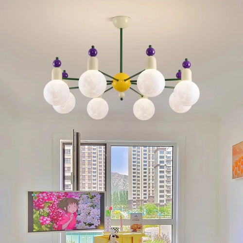 lustre moderne pour chambre d'enfants design nordique lumineux et coloré - vue 2 sur 12