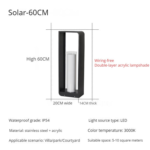 lampe solaire led extérieure étanche pour jardin et cour - vue 11 sur 21