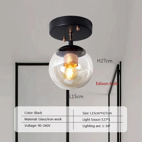 Plafonnier LED boule en verre moderne - vue 15 sur 14