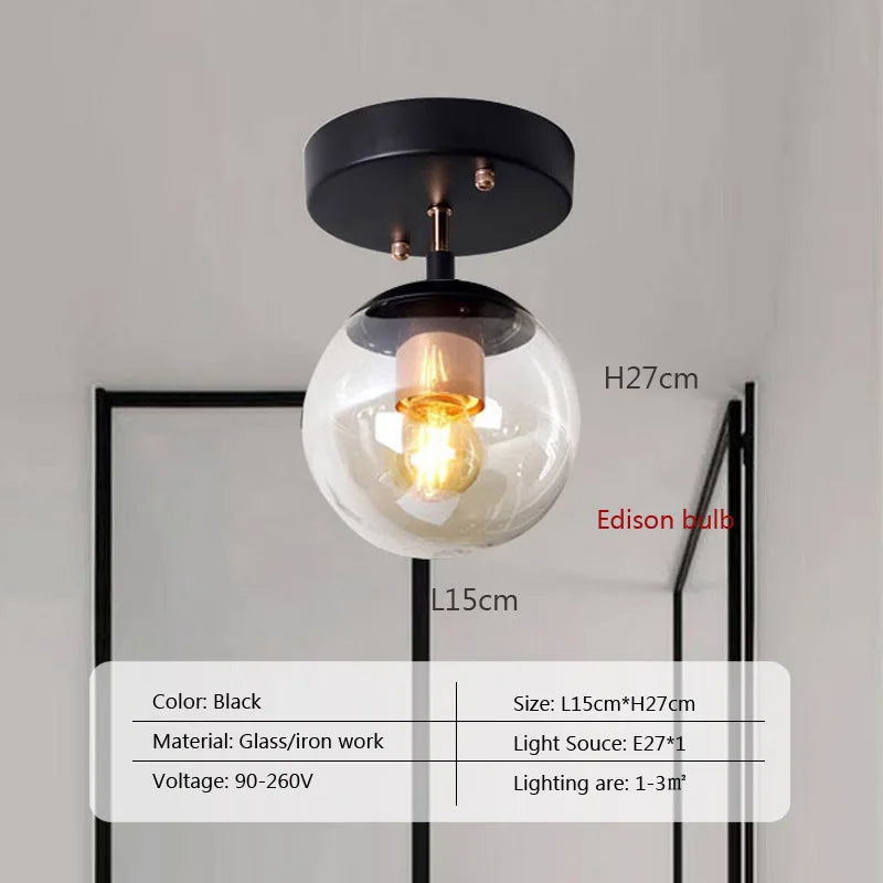 Plafonnier LED boule en verre moderne - vue 14 sur 14