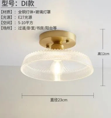 plafonnier led nordique vintage en verre pour intérieur moderne - vue 11 sur 18