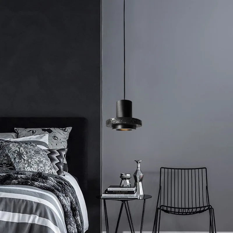 Suspension De Style Industriel Rétro Trou Noir Pierre LED Pendel Art Nordique Design Lustre pour Bar Salle À Manger Chambre - vue 3 sur 19