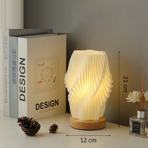 Lampe à poser Abat-jour imprimé en 3D de Style crème française - vue 10 sur 14