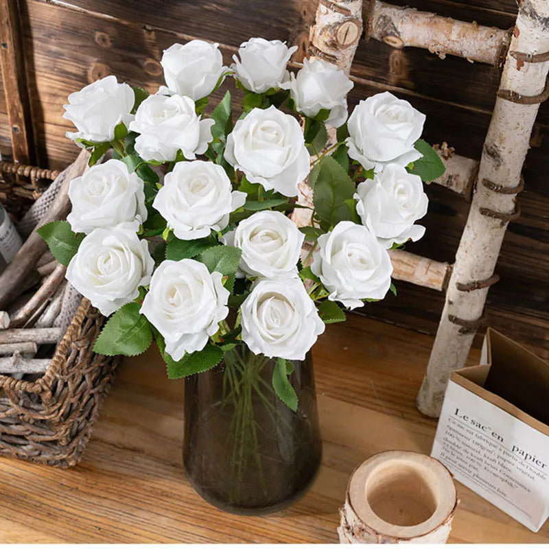 bouquet de fleurs artificielles en soie pour mariage et décoration - vue 6 sur 16