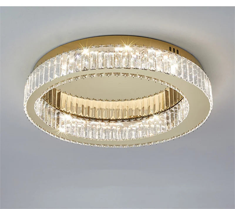 plafonnier circulaire en cristal moderne pour décoration intérieure - vue 4 sur 15