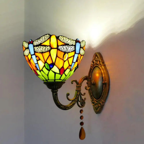 applique murale en verre méditerranéen style vintage éclairage LED - vue 2 sur 10