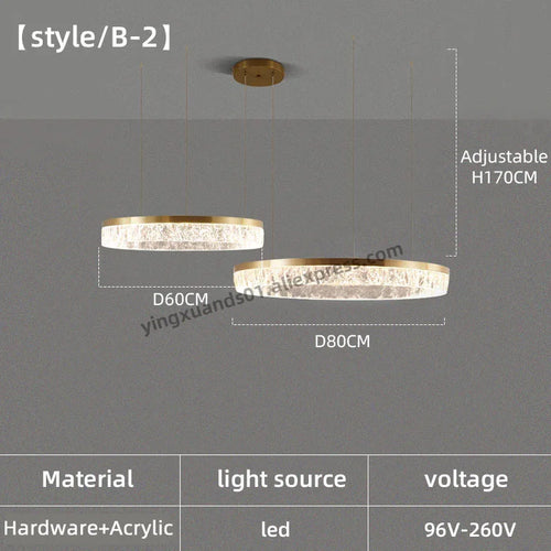 lustre moderne à anneau circulaire pour décoration intérieure - vue 12 sur 11