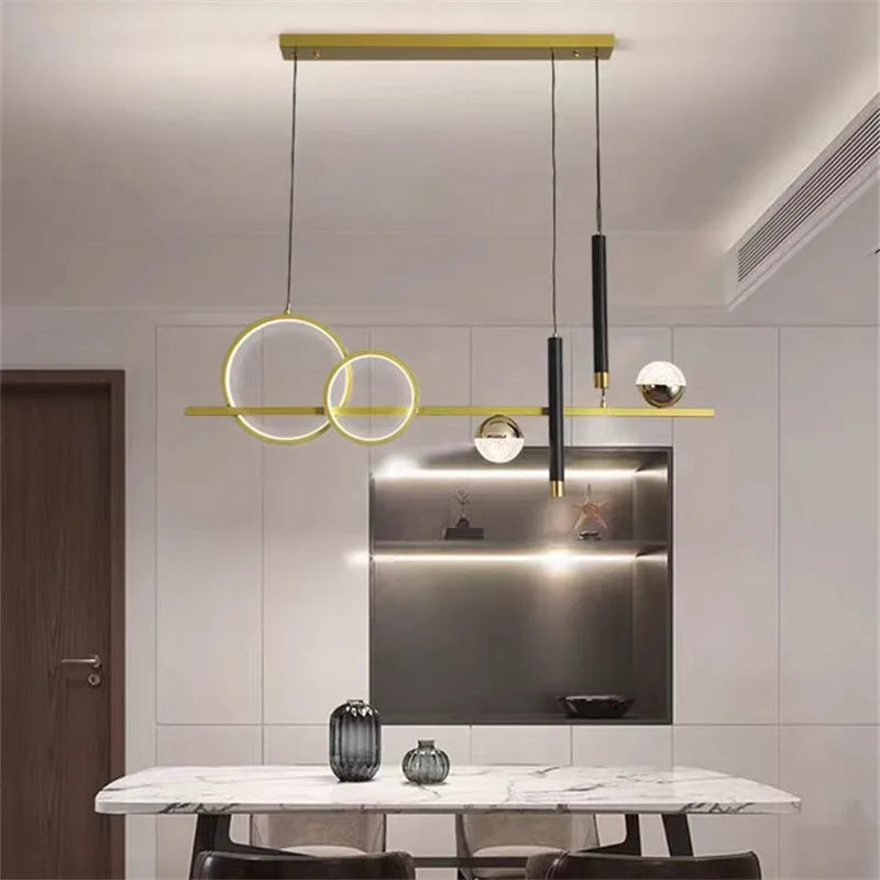 lustre linéaire nordique éclairage esthétique pour décoration intérieure - vue 2 sur 8