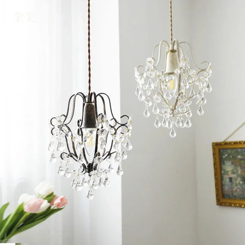 suspension rétro en cristal forme goutte d'eau pour décoration élégante - vue 4 sur 8