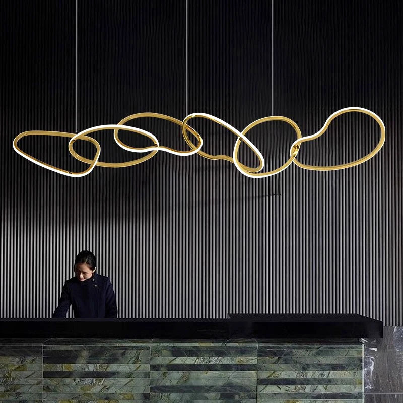 Lustre design moderne LED pour salon éclairage intérieur de salle à manger - vue 3 sur 11