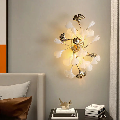 Applique murale led en céramique à fleurs romantiques pour hôtel - vue 3 sur 8