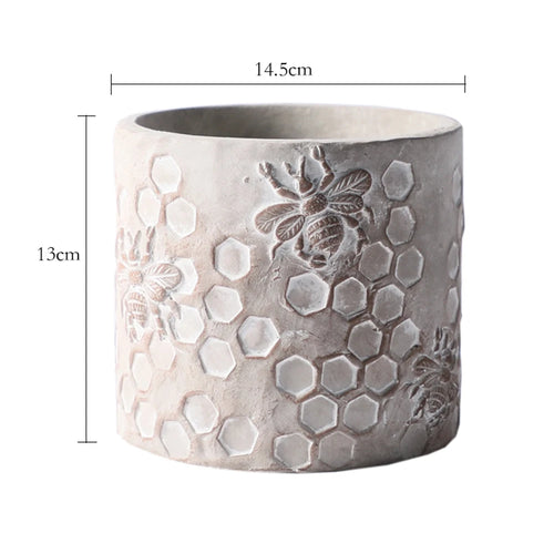 moule silicone pot fleurs béton motif vintage grand format - vue 15 sur 15