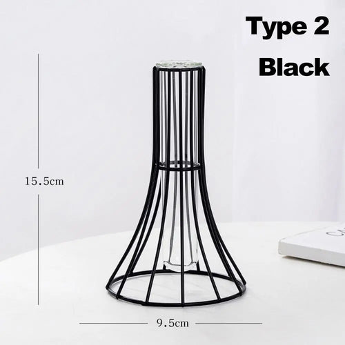 vase en fer rétro avec verre décoration nordique moderne - vue 17 sur 16
